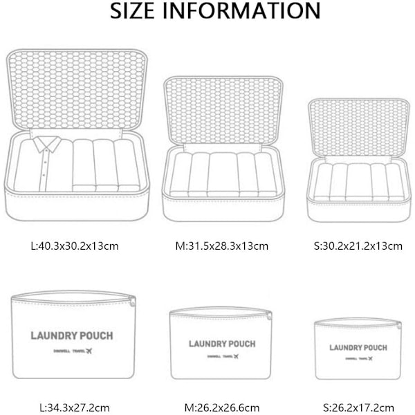 Resväska Organizer Pack, 6-pack Resväska Packkuber Set för Kläder Resväskor Organisationsförvaringsväskor Rosa