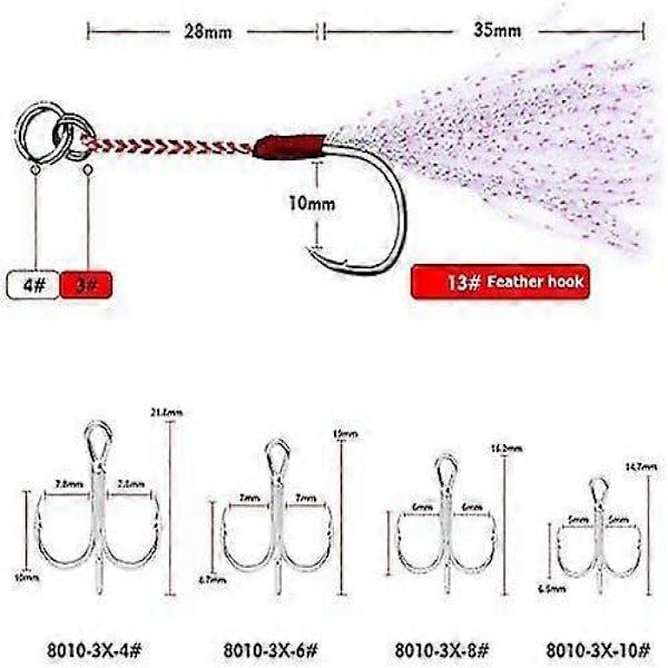 6 stk Blyfargede Jigging Fiskesluker, 10g 30g, Offshore Micro Butterfly Jigger for Tunfisk Konge Snapper Hundetann Grouper Bass, Langsomt Metallfiske