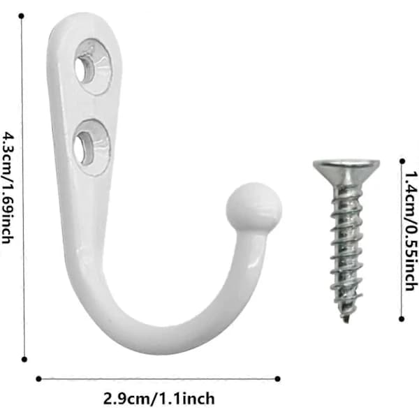 Hooks, 5 st Single Hooks with 10 Screws Wall Mounted Coat Hooks Metal Hooks for Kitchen Bathroom