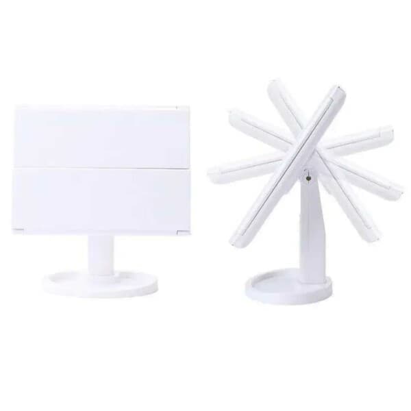 LED Sminkspegel med Belysning – Tri Fold Sminkspegel Vit