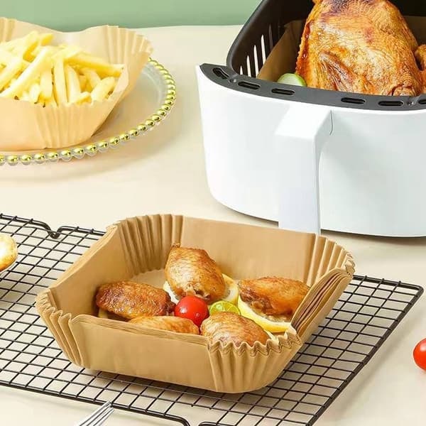 Ilmafriteerauskeittimen paperivuorat kertakäyttöiset 16 cm 50 kpl Luonnonvärinen_qq