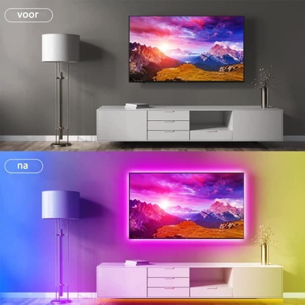 LED ljusslinga med Bluetooth fjärrkontroll RGB LED ljusremsa 20 meter 0