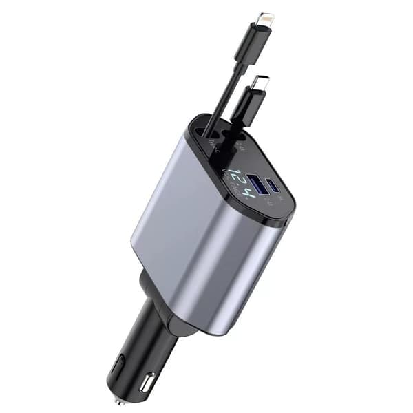 120W Car Charger Super Fast Charging Retractable