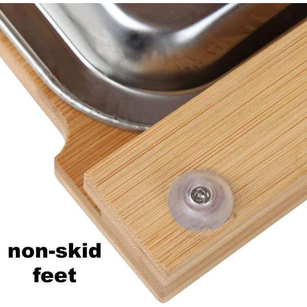 Bamboo cutting board, with pull-out drawer