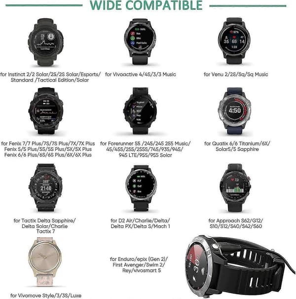 For Garmin Fenix 6 6s 6x Pro Sapphire Charger 2-pack, Ankey Charging Cable