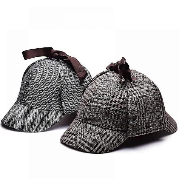 Uld Tweed Deerstalker Hat - Grå