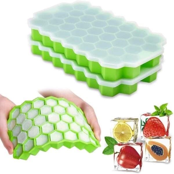Stapelbar Isform med Lock – Isbitsform Hexagon Bakform Silikon_qq