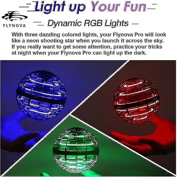 \"QD\" 3-pack Pro Hover Ball LED-Spinneripallo Orb Lelu
