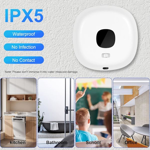 Wall-mounted automatic soap dispenser, 300 ml smart sensor soap dispenser, touchless foam dispenser, white White