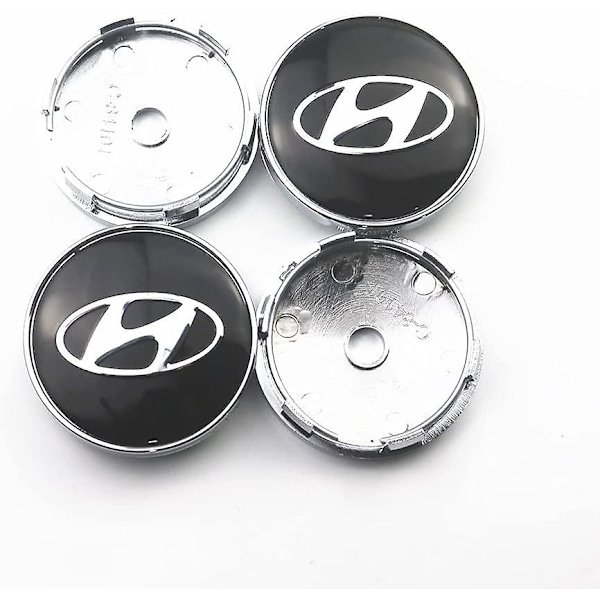 4 stk. 60 mm Navkapsler Bil Emblem Badge Logo Hjulcenterkapsel Til Solaris Ix35 I20 I30 I40 Hyundai Tucson Creta Santa