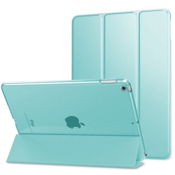 [QD] Ultratunt smart fodral med gummerad flexibel TPU-baksida, automatisk viloläge/väckning och visnings-/skrivstativ för iPad Mini 5 - Helt mintgrön