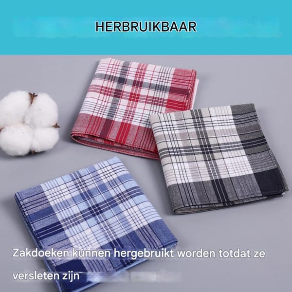 Herrnäsdukar, Bomull, Återanvändbara, 3 Färger, 40x40cm, 12-Pack