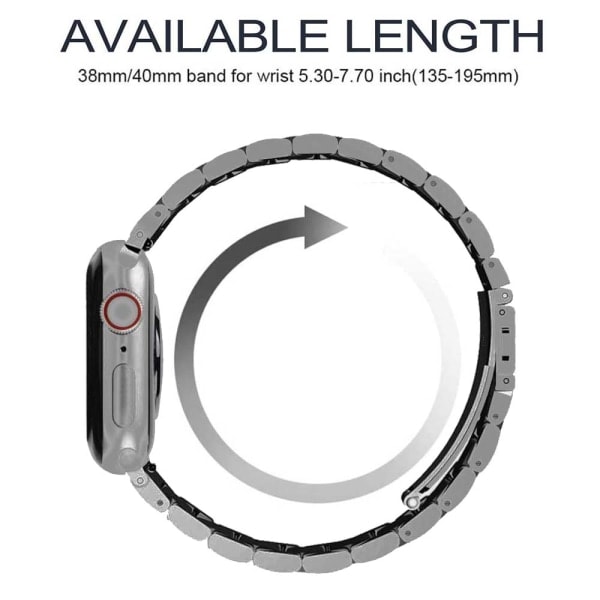 [QD] Kompatibelt Apple Watch-armband 38mm-40mm/42mm-44mm Ersättningsarmband i rostfritt stål - 38-40mm nytt roséguld massivt stålarmband