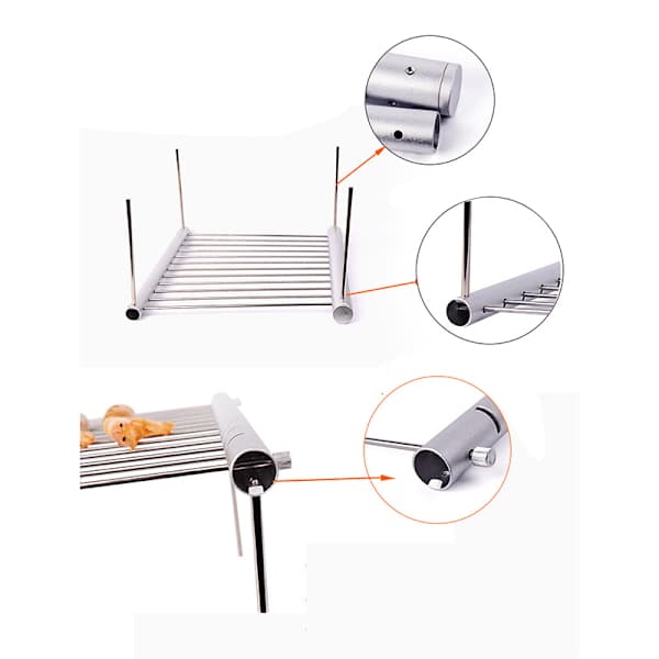 Bærbar Campinggrill Sammenklappelig 304 Rustfrit Stål Mini BBQ Grill til Backpacking Vandring Baghave Udendørs Madlavning Sølv First Generation