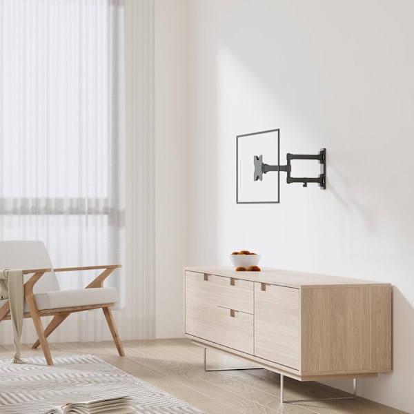 QU*TV-veggfeste, svingbart og tiltbart TV-feste for 14-27 tommers LED LCD flat og buet TV eller skjerm opptil 20 kg, maks VESA 100x100mm