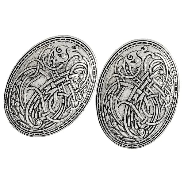 2-pack Vikingvarg-broscher för kläder, skjorta, jacka, accessoarer