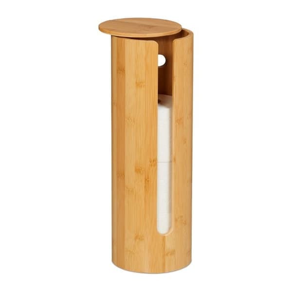 Bambus toalettrullholder for oppbevaring