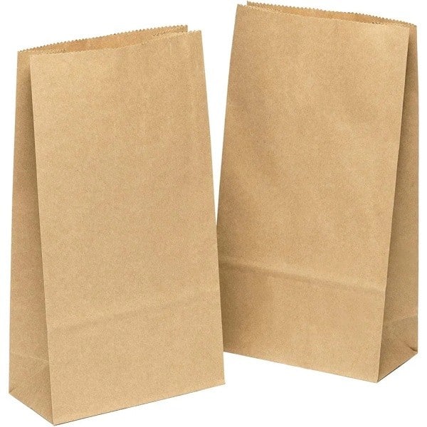 100 stk brune kraftpapirposer smørbrødposer kraftpapirpose brun˜QD