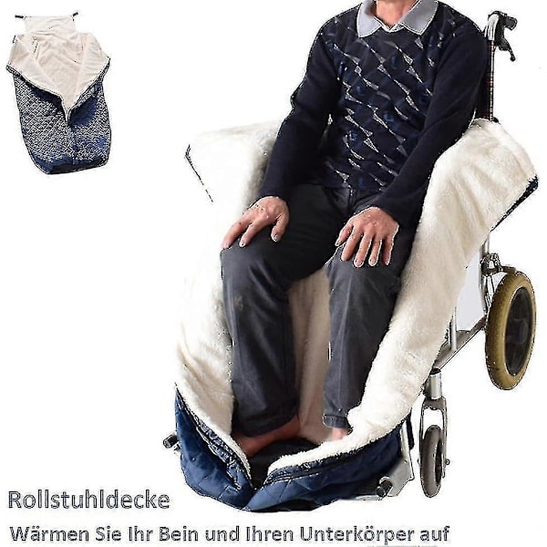 \"QD\" Rullestolsteppe - Vindtett og varmt - Voksne - Passer for rullestoler - Blå