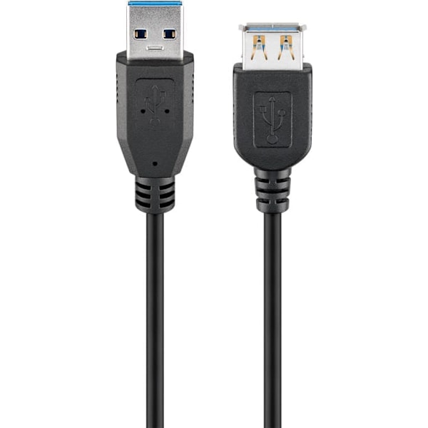 USB-forlængerkabel, USB 3.0, 5 m, sort