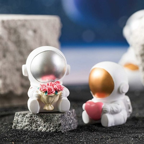 Harts Astronaut Triumf 2-delad Figur Rymdman Staty Dekor Prydnad Dekorationer för Födelsedagsfester