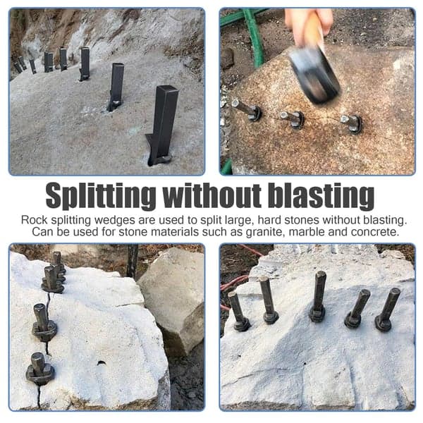 Sprækkekiler/Stenkiler til stensprængning 18 mm 5-pak