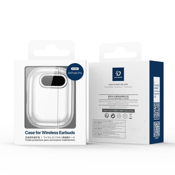 \"QD\"DUX DUCIS Deksel til AirPods 4 PC+TPU Bluetooth Deksel / Skall med krok - Transparent