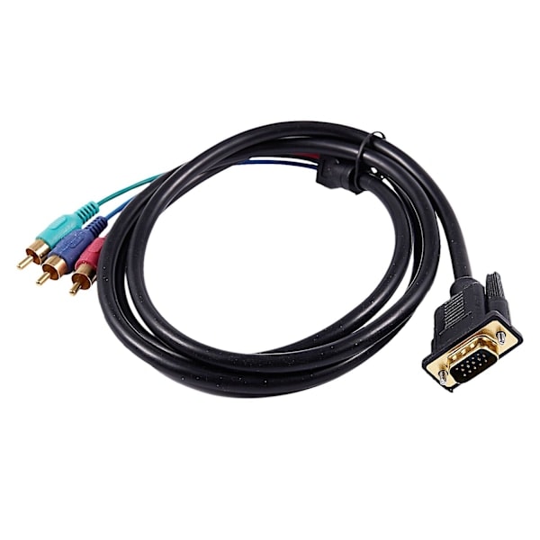 1,5M 4,9Ft VGA 15-nastainen uros - 3 RGB-uros videokaapelisovitin Musta