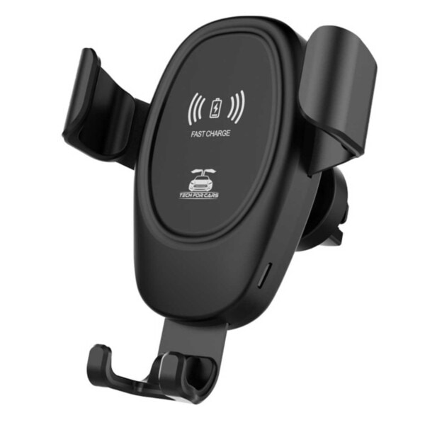 Trådløs Billader QI Mobillader med Mobilholder for Bil svart_qu black