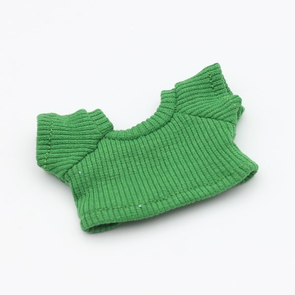 /QU/17CM Labubu Docka Labubu Stickad T-shirt Enfärgad Tillbehör Labubu Dockkläder Stickad Set Tröja Green