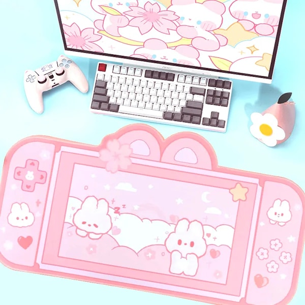 QD+Musematter Musematter med Håndleddsstøtte Stor Kawaii Gaming Pad For Søt Rosa Lilla Sakura Kanin XXL Skrivebordsmatte Vanntett Sklisikker Laptop Tilbehør 230823