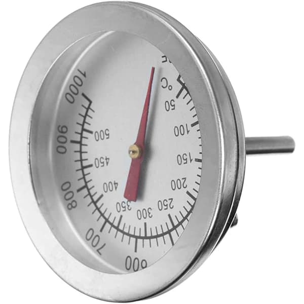 BBQ Grill Termometer Rustfrit Stål Analog Ryger Temperaturmåler til Udendørs Grill og Rygning 2 Tommer Skive