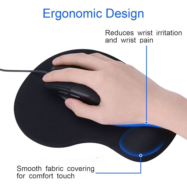 2-pack ergonomiskt handledsstöd för musmatta med gel