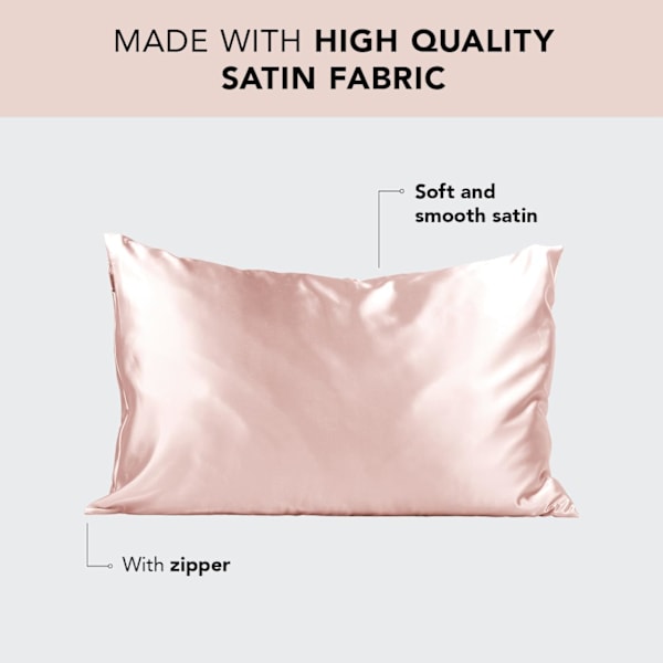 QU*Kitsch 100% satin pudebetræk, blødere end silke, vegansk silkepudebetræk, standard (rouge)