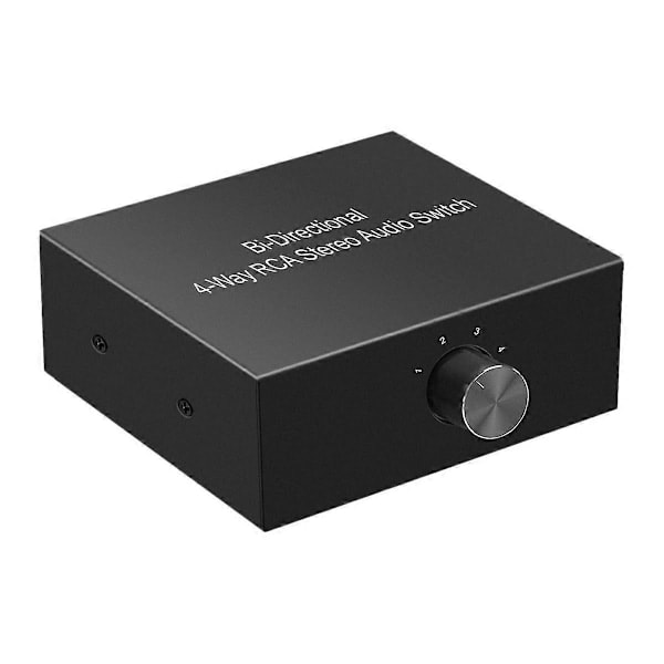 \"QD\" 4-porters toveis R L Audio Switcher Boks Audio Rotasjonsbryter Plug and Play Audio Splitter for