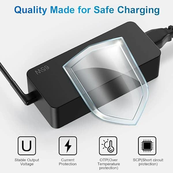 65W USB C Strømlader for bærbar PC for Lenovo ThinkPad Huawei