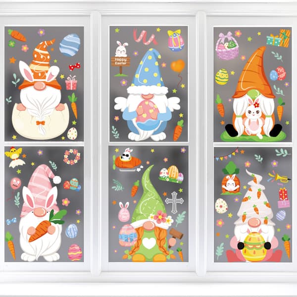 Easter Bunny Sticker Pack - 9 Cute Cartoon Wall Decals Model 2 108