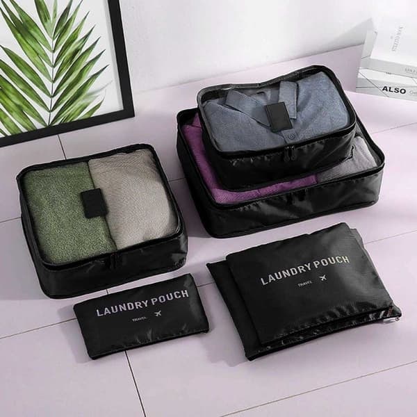 Packing Cubes Set - Perfekt för Resor - Väskinsats Svart_qq