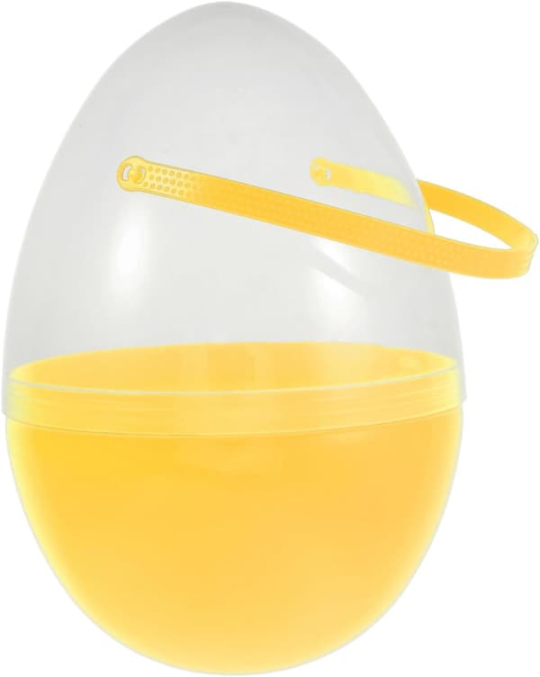 Jumbo Plastic Easter Eggs with Handle for Kids Empty Fillable Easter Egg Containers Clear Large Baskets