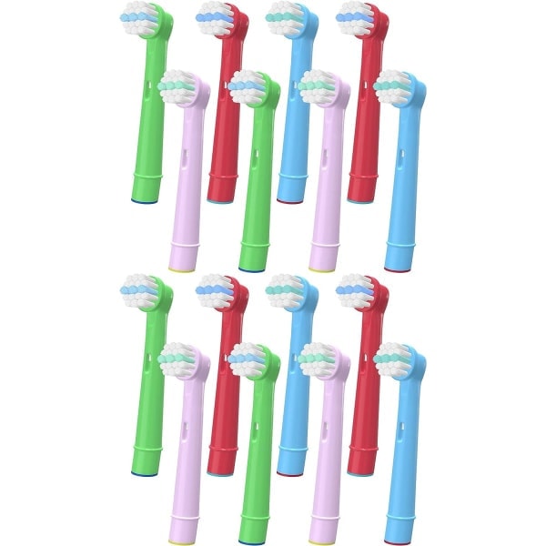 \"QD\" 16 stk. tannbørstehoder for barn, kompatible med Oral B, elektriske tannbørstehoder for barn, kompatible med Braun erstatningshoder