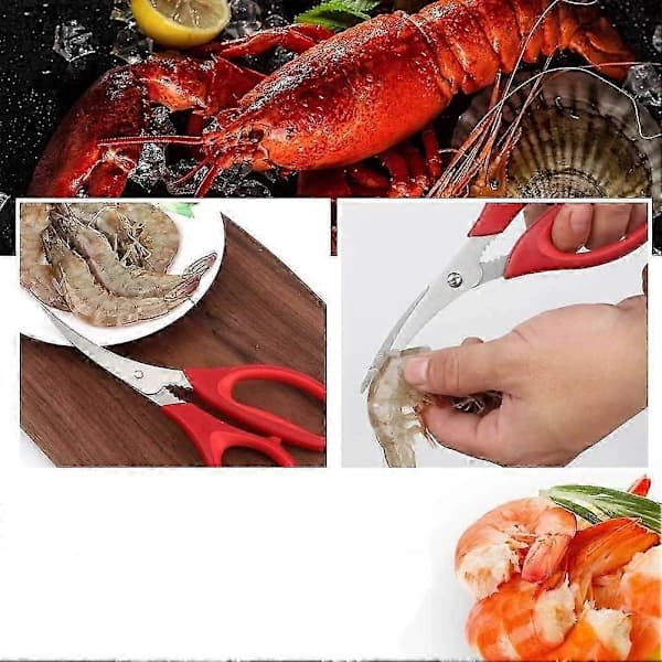 Krabbe- og skaldyrssaks i rustfrit stål - 4 stykker