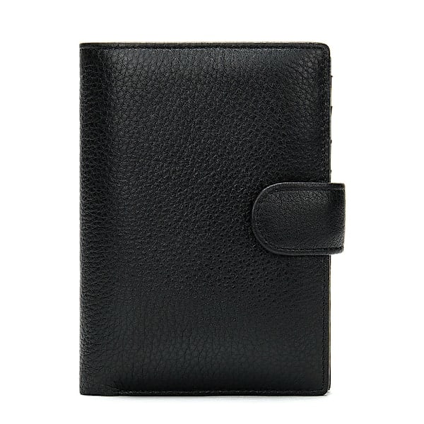 [QD] Lommebok i skinn for menn, svart black one size