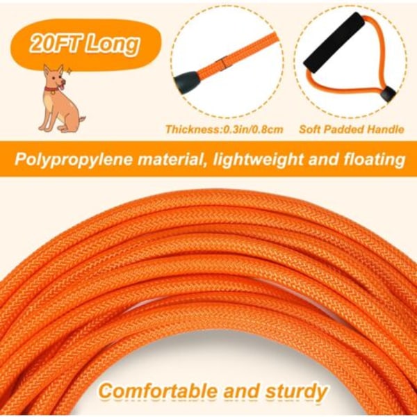 QQU-Hundebånd, 10m, Langt Hundetreningsbånd, Ideelt for Fotturer, Camping, Trening, Strand, Passer for Små og Mellomstore Hunder