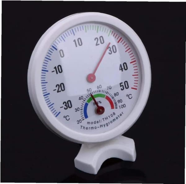 Mini klockformad skala termometer hygrometer för kontor väggmontering inomhus temperaturmätningsverktyg