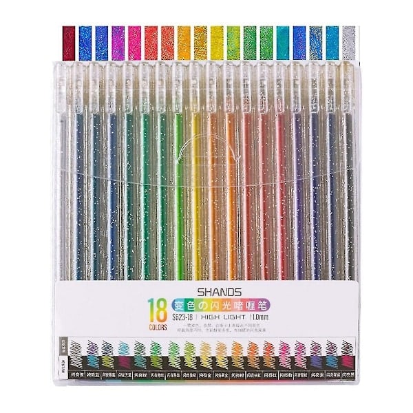 Ed Glitterpenn, Penner for voksne, Glitterpenner for barn, Ed Glitterpenn (18 stk)