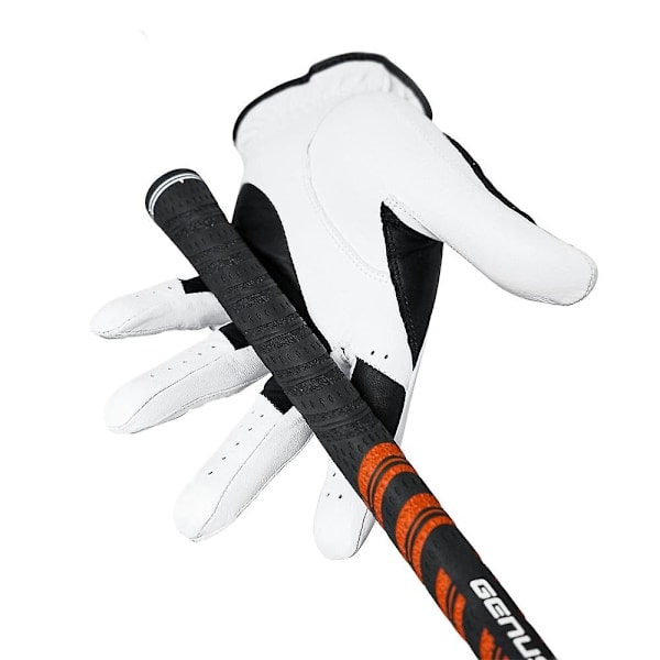 QD-David Leadbetter Cabretta Golfhandske med Tumguide - Large - Vit - Vänster Hand för Högerspelare Large