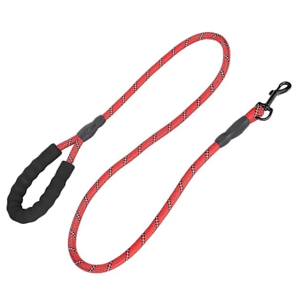 Strong Round Nylon Dog Leash for Medium to Large Breeds with Reflective Strip