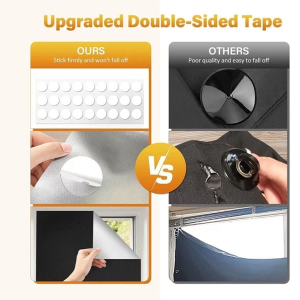QD-150*200cm Blackout Curtain Sun Shade Sun Protection 100% Blackout Thermal Coating Film