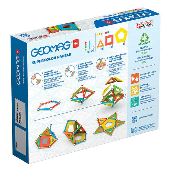 Magnetisk Supercolor Panel Genbrugsblokke 52 dele GEOMAG GEO-378_qq