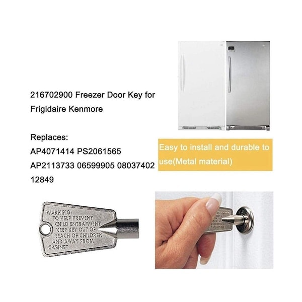 2 st frysdörrnycklar för 216702900 AP4071414 PS2061565 AP2113733 AP4301346 PS1991481 06599905
